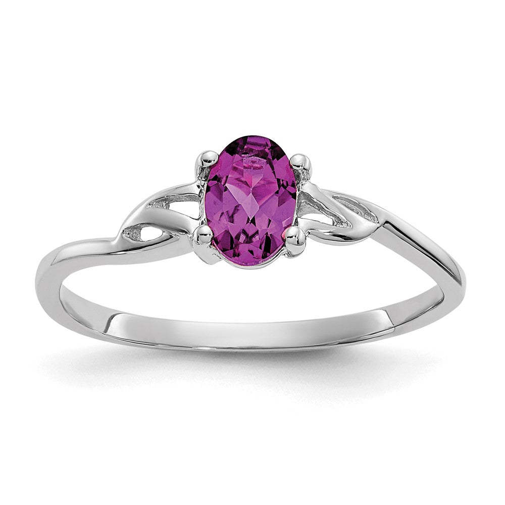 14k White Gold Rhodolite Garnet Birthstone Ring - 3