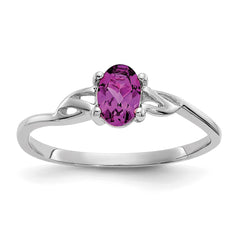 14k White Gold Rhodolite Garnet Birthstone Ring - 3