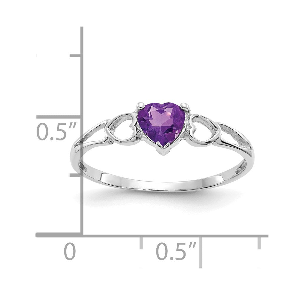 14k White Gold Amethyst Birthstone Ring