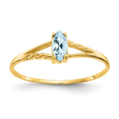 14k Aquamarine Birthstone Ring - 3