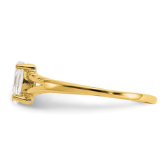 14k White Topaz Birthstone Ring - 4