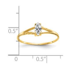14k White Topaz Birthstone Ring - 4
