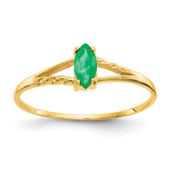 14k Emerald Birthstone Ring - 3