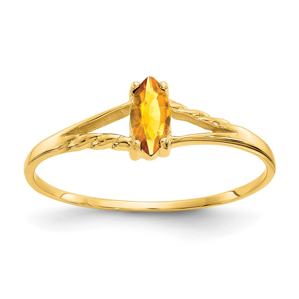 14k Citrine Birthstone Ring - 4