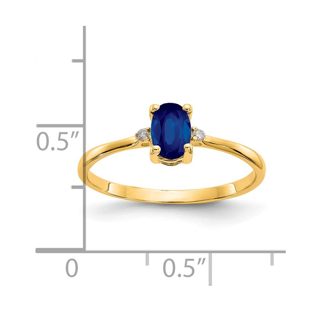 14k Diamond & Sapphire Birthstone Ring