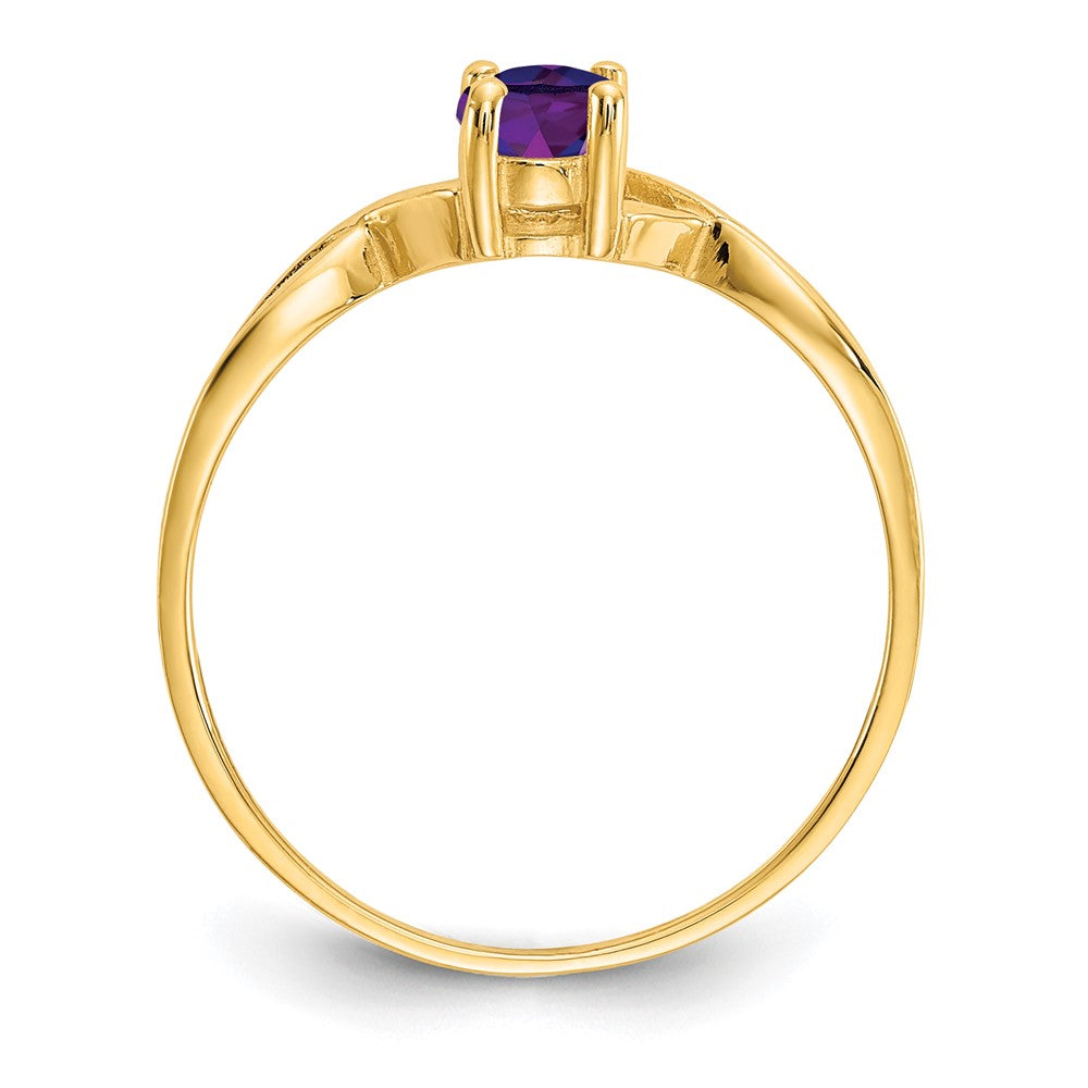 14k Amethyst Birthstone Ring - 4
