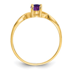 14k Amethyst Birthstone Ring - 4