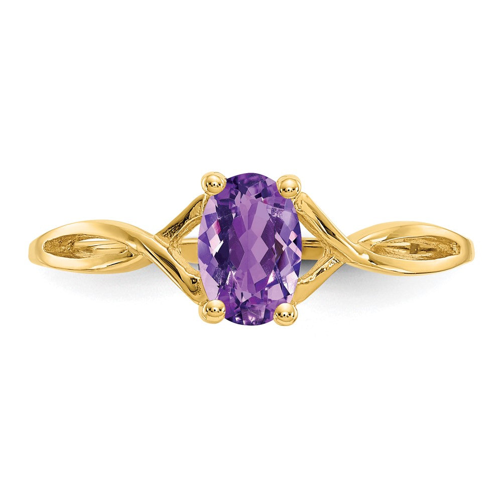 14k Amethyst Birthstone Ring - 4