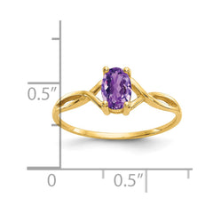 14k Amethyst Birthstone Ring - 4