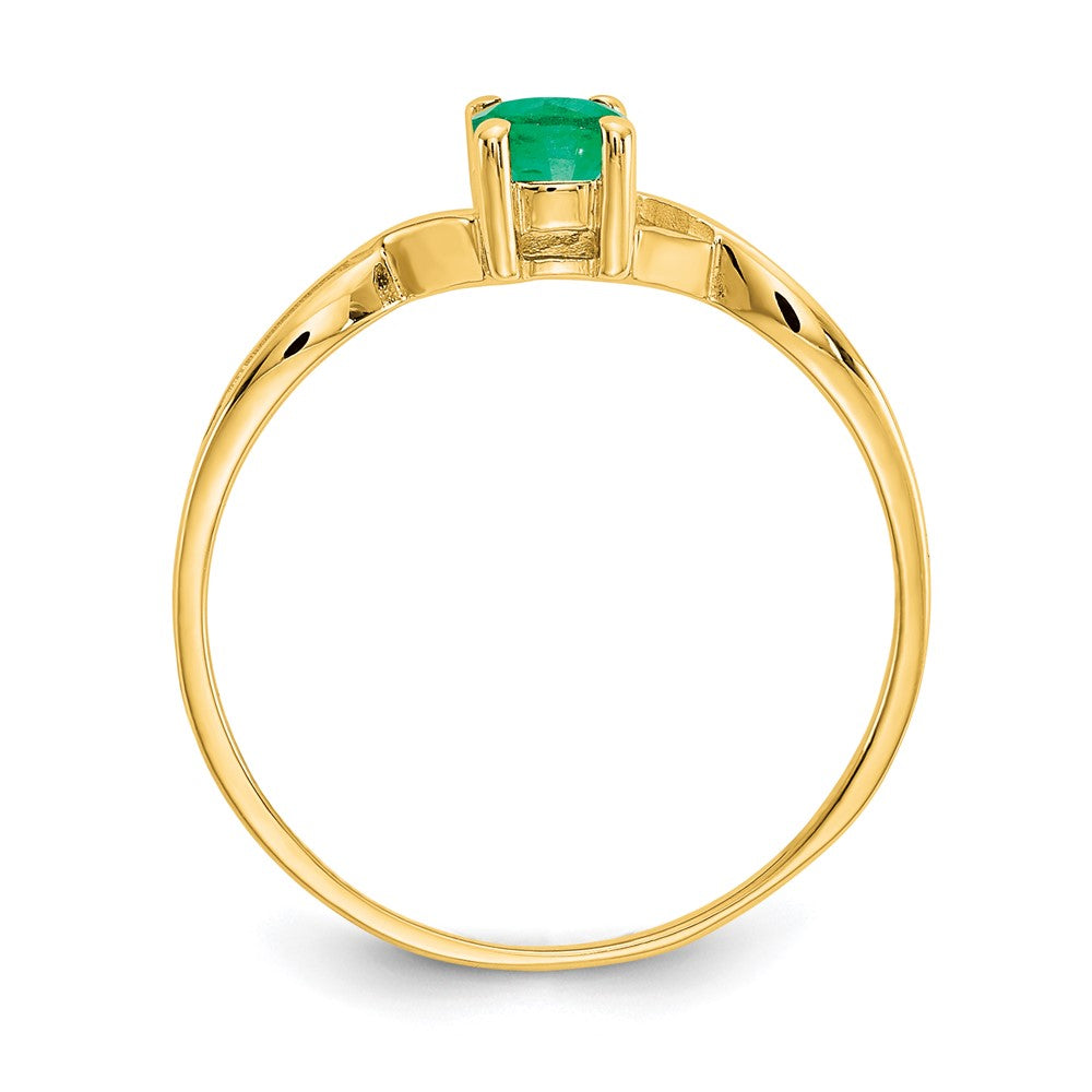 14k Emerald Birthstone Ring - 4