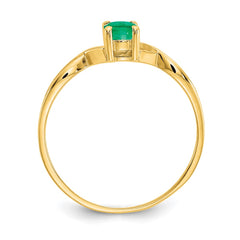 14k Emerald Birthstone Ring - 4