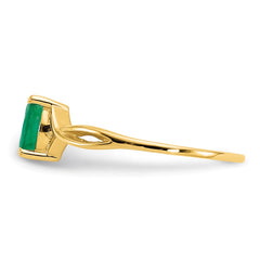 14k Emerald Birthstone Ring - 4