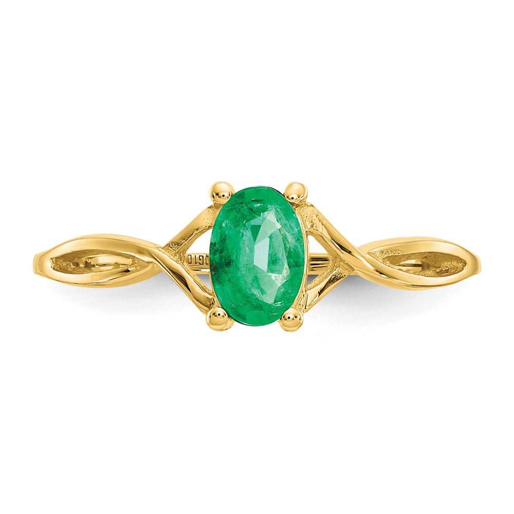14k Emerald Birthstone Ring - 4