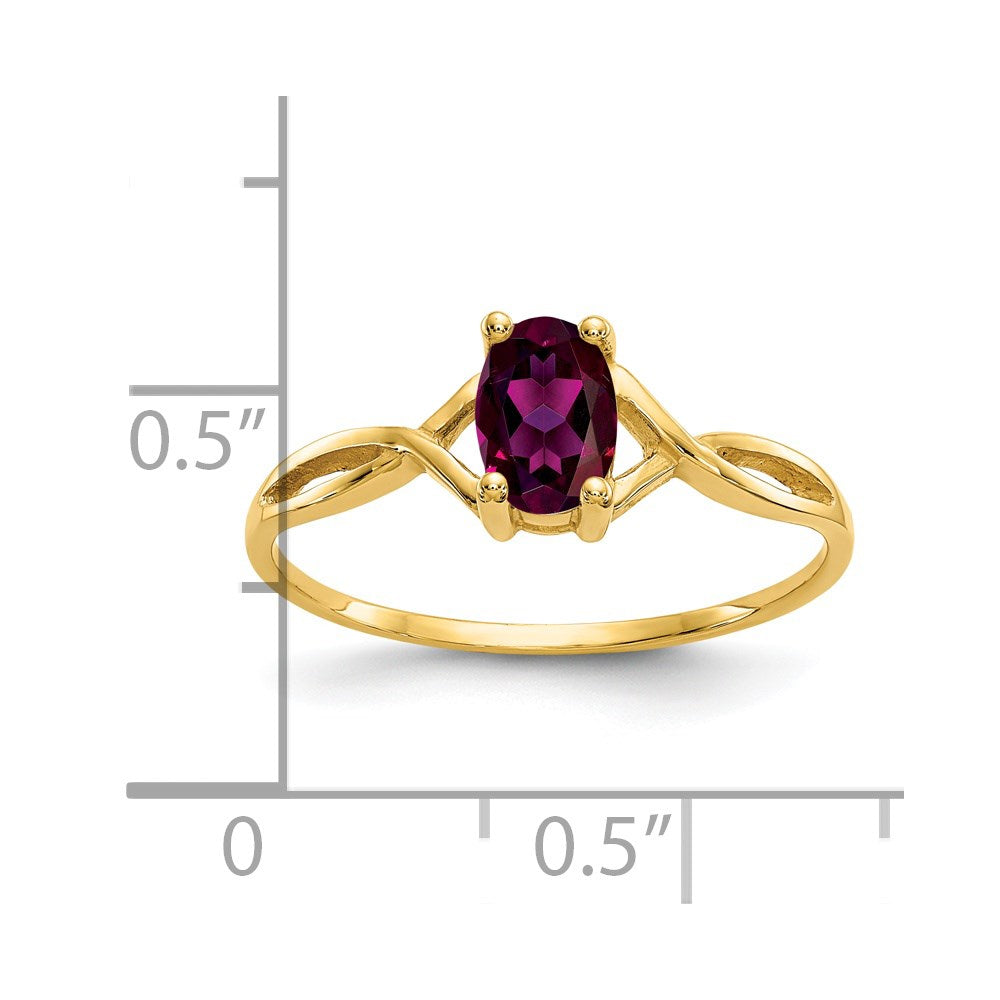 14k Rhodolite Garnet Birthstone Ring