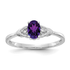 14k White Gold Amethyst and Diamond Ring - 3