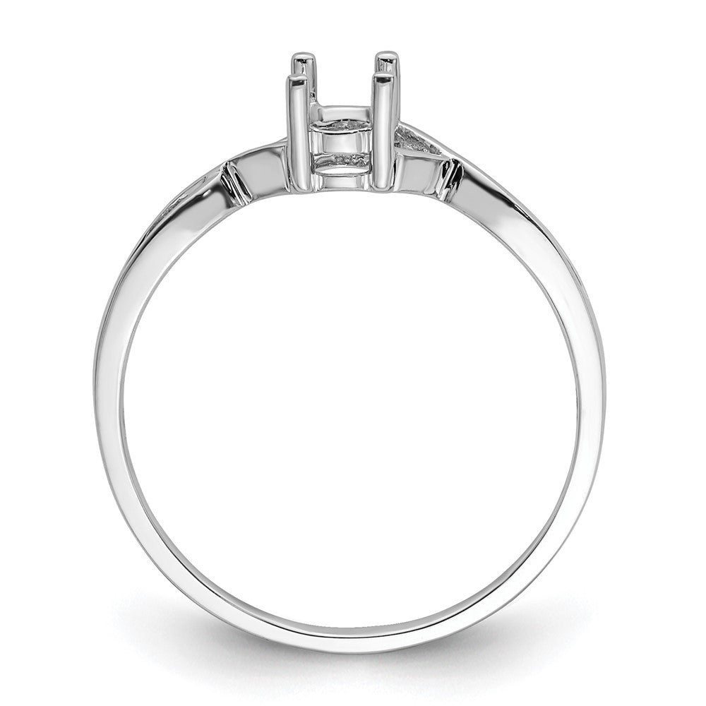 14k White Gold Birthstone Ring Mounting - 3