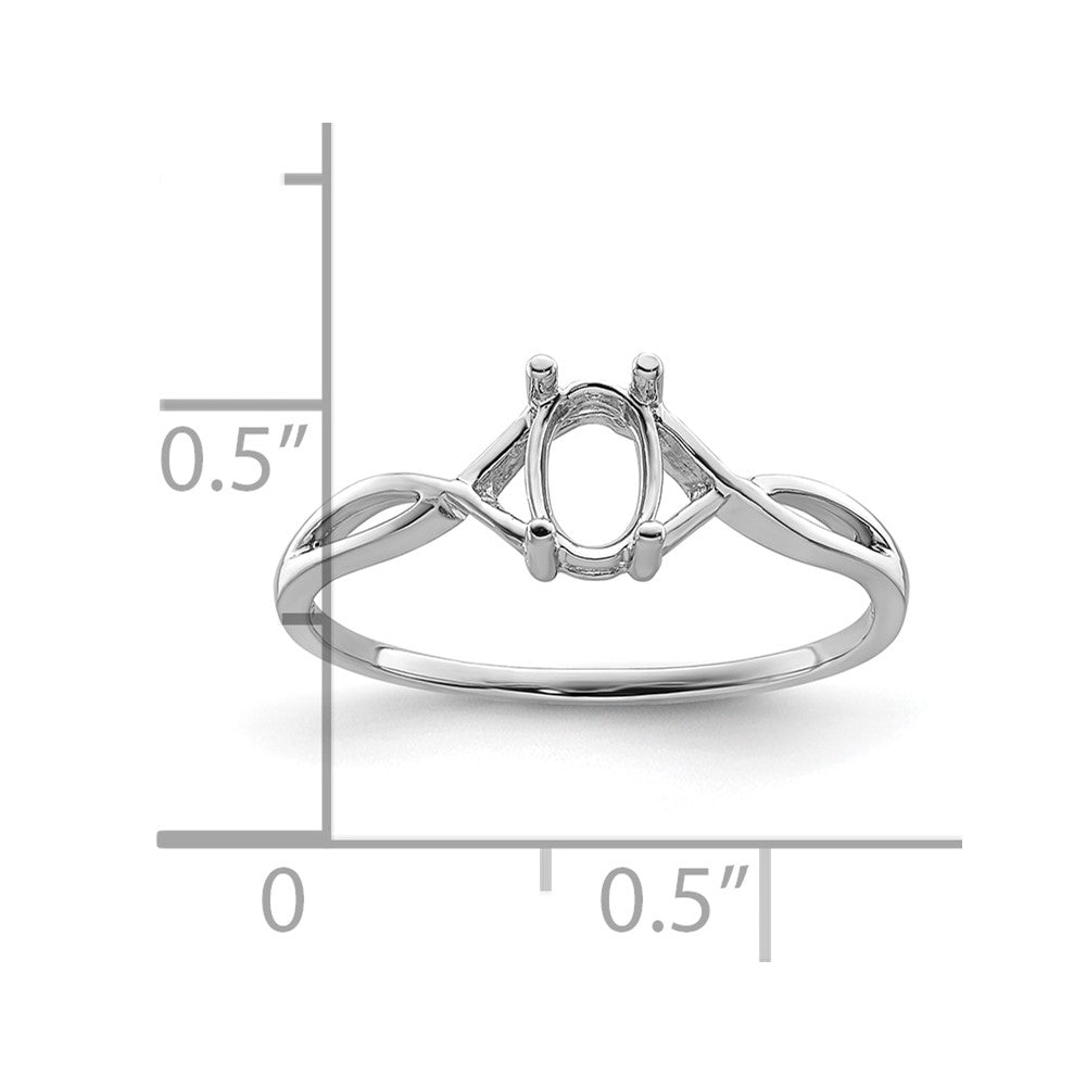 14k White Gold Birthstone Ring Mounting - 3