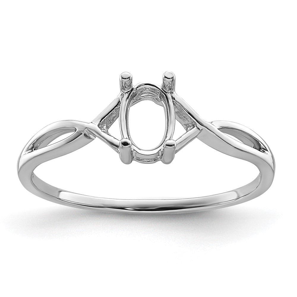 14k White Gold Birthstone Ring Mounting - 3