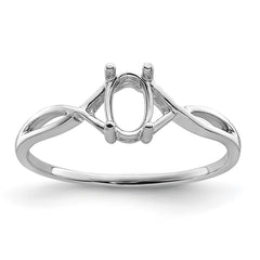 14k White Gold Birthstone Ring Mounting - 3