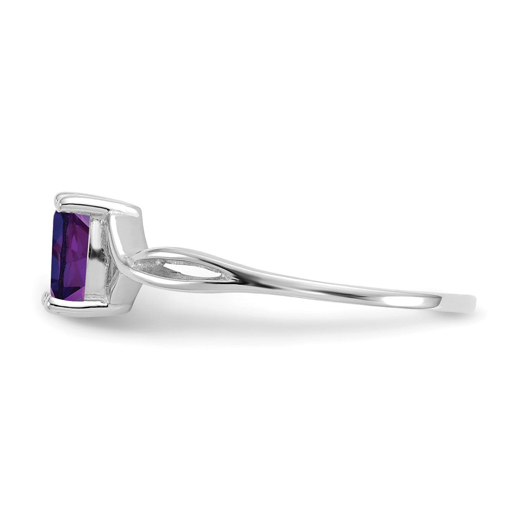 14k White Gold Amethyst Birthstone Ring