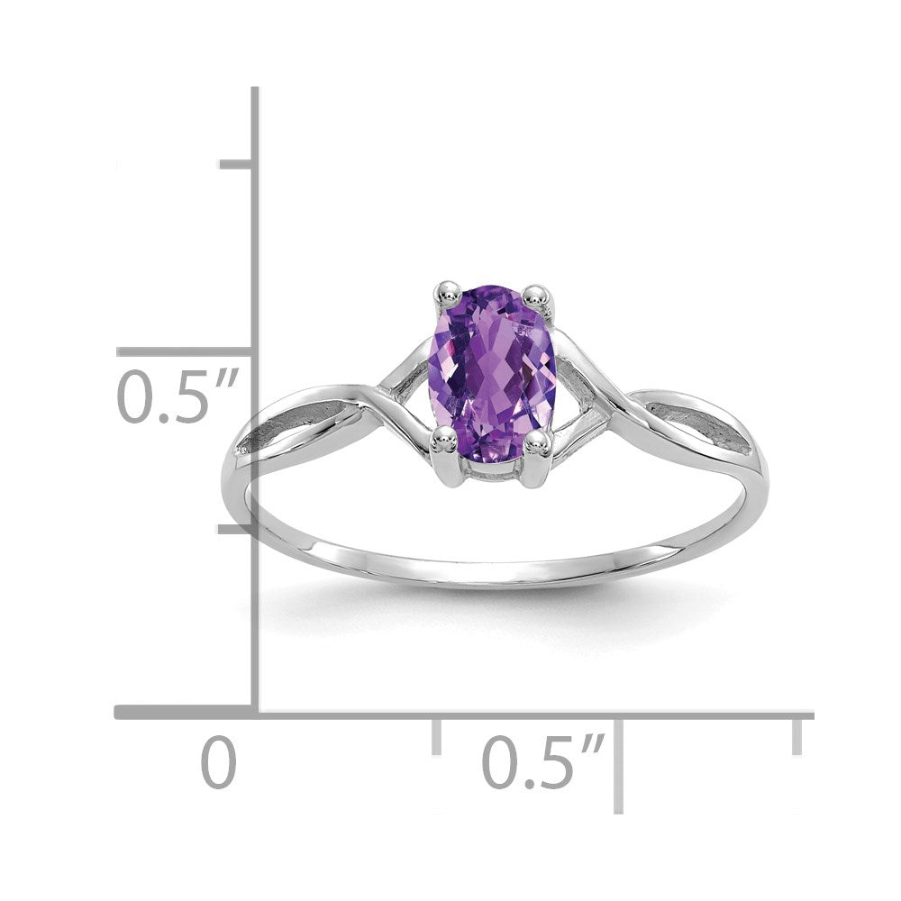 14k White Gold Amethyst Birthstone Ring