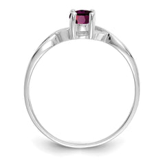 14k White Gold Rhodolite Garnet Birthstone Ring