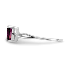 14k White Gold Rhodolite Garnet Birthstone Ring