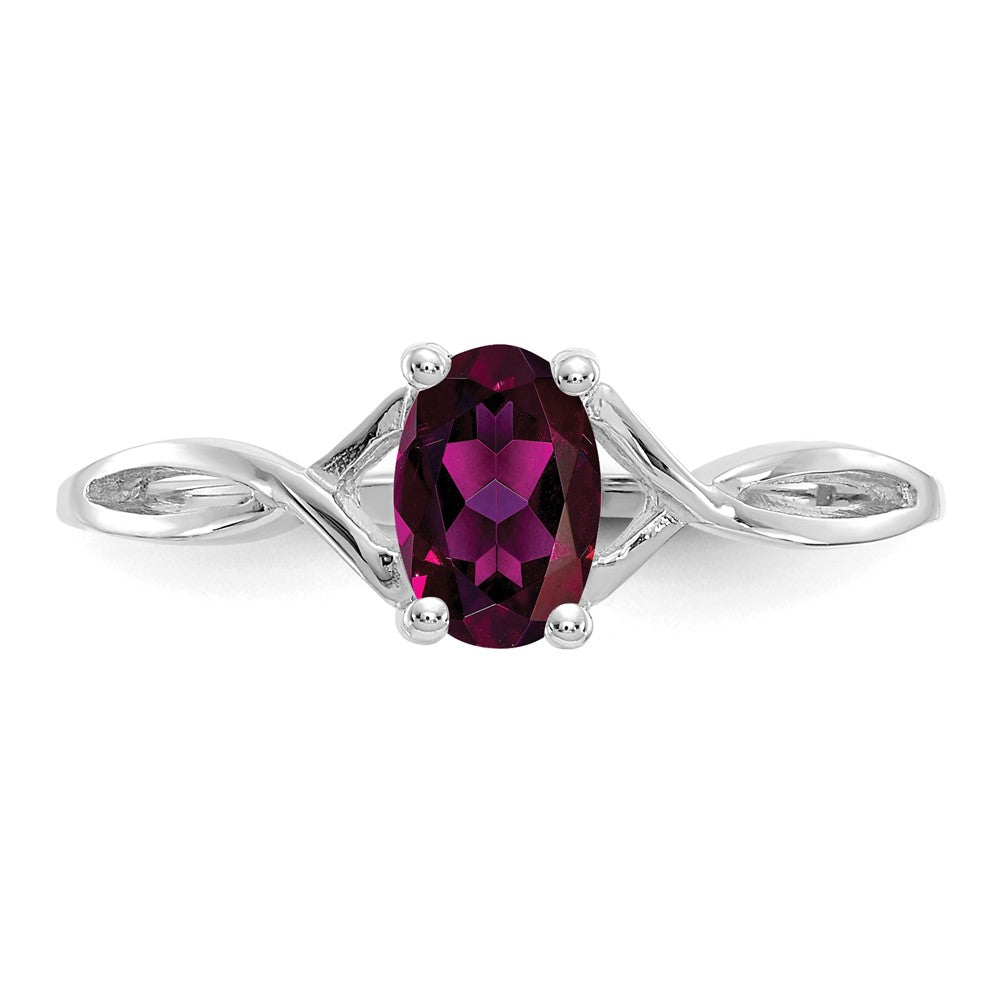 14k White Gold Rhodolite Garnet Birthstone Ring