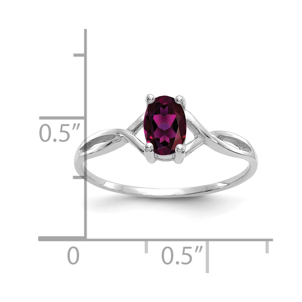 14k White Gold Rhodolite Garnet Birthstone Ring