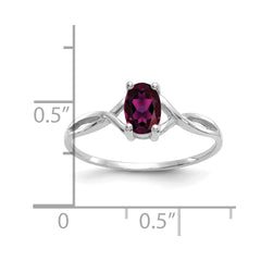 14k White Gold Rhodolite Garnet Birthstone Ring