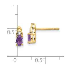 14k Amethyst and Diamond Earrings