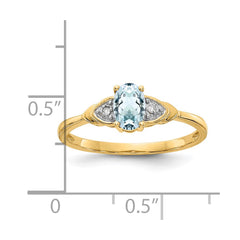 14k Aquamarine and Diamond Ring