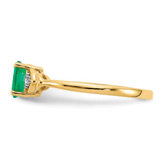 14k Emerald and Diamond Ring - 2