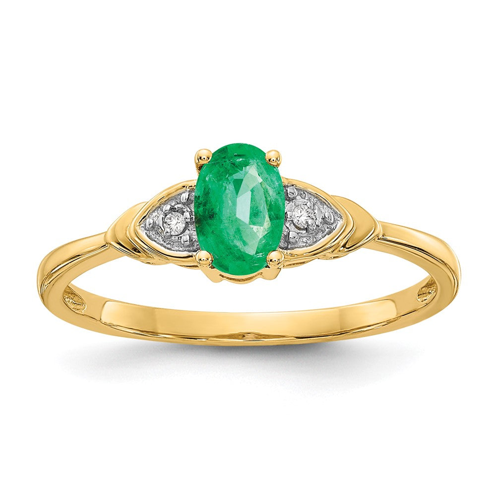 14k Emerald and Diamond Ring - 2