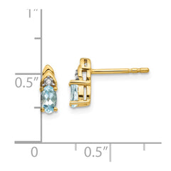 14k Aquamarine and Diamond Earrings