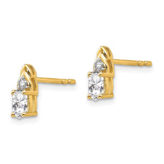 14K White Topaz and Diamond Earrings