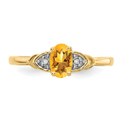 14k Citrine and Diamond Ring