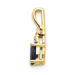 14k Sapphire and Diamond Pendant - 2