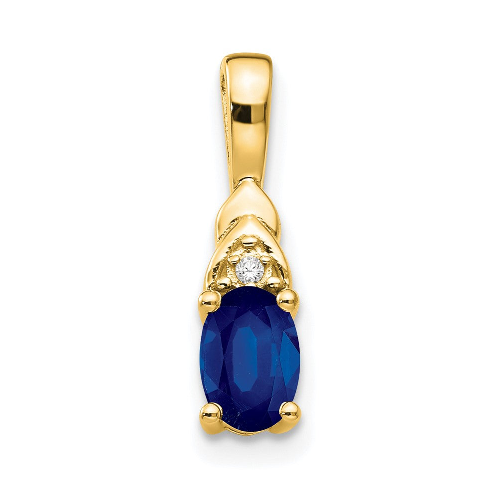 14k Sapphire and Diamond Pendant - 2