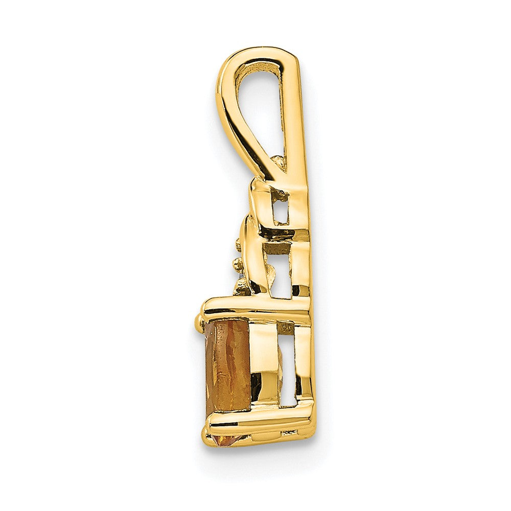 14k Citrine and Diamond Pendant - 5
