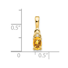 14k Citrine and Diamond Pendant - 5