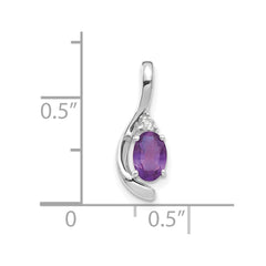 14k White Gold Amethyst and Diamond Pendant