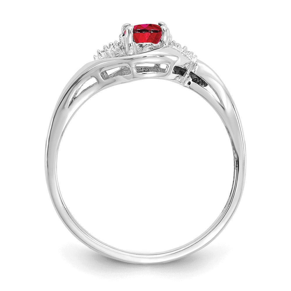 14k White Gold Ruby and Diamond Ring