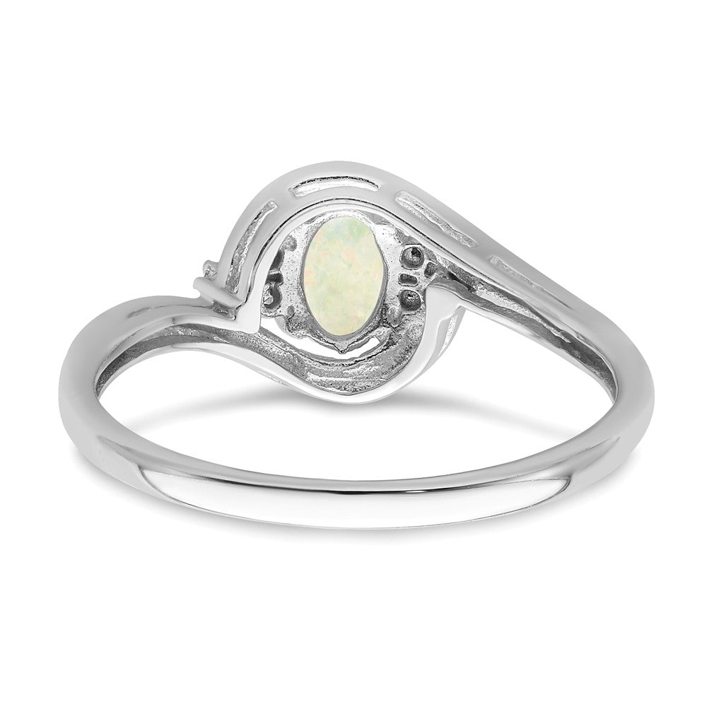 14k White Gold Opal and Diamond Ring