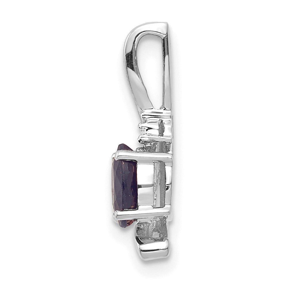 14k White Gold Sapphire and Diamond Pendant - 2