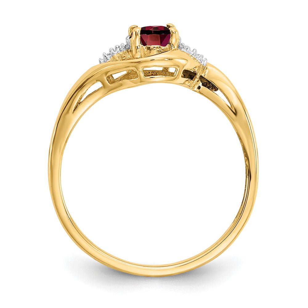 14k Garnet and Diamond Ring