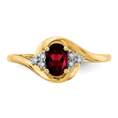 14k Garnet and Diamond Ring