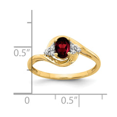 14k Garnet and Diamond Ring