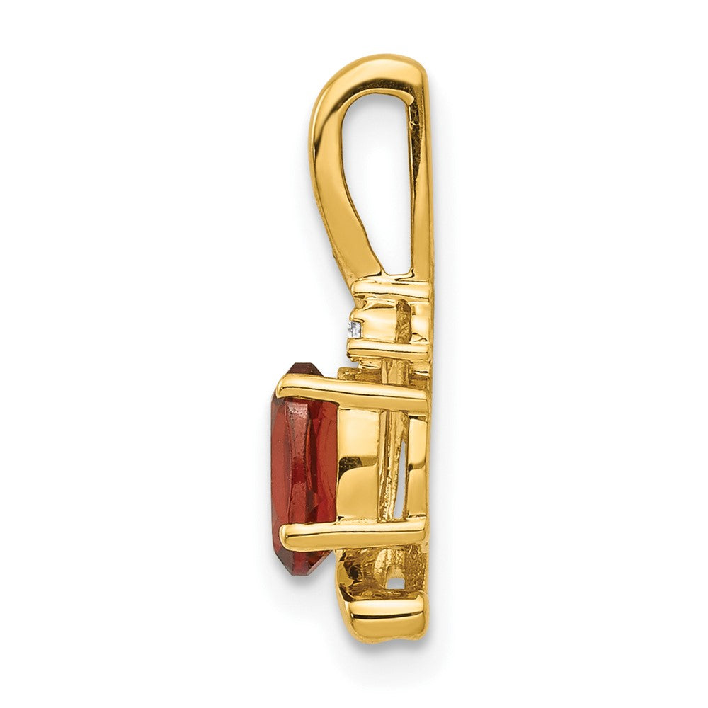 14k Garnet and Diamond Pendant - 7