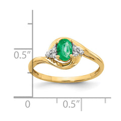 14k Emerald and Diamond Ring